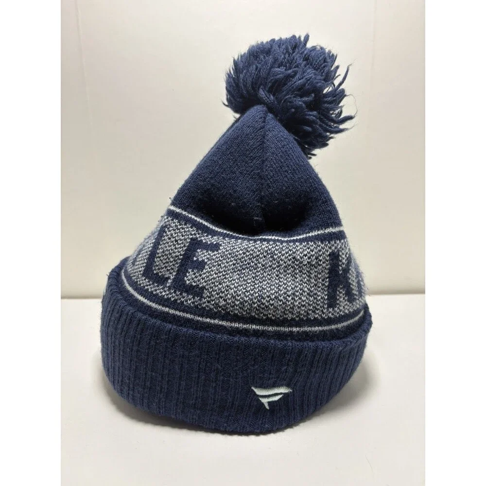 Seattle Kraken Cuffed Knit Winter Beanie Hat Cap Pom Navy Blue NHL Hockey